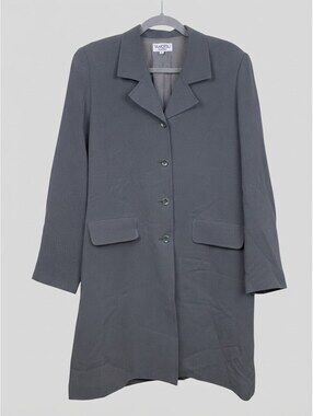 Tamotsu New York Gray Long Blazer Jacket Size 10 Womens Career Business